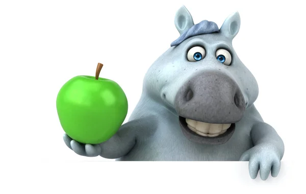 苹果3D图解有趣的马 — 图库照片