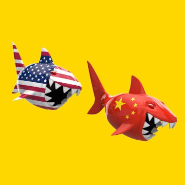 Sharks kavramı - 3d İllüstrasyon