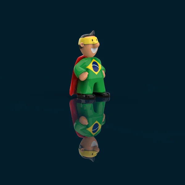 ブラジルだスーパーヒーローのコンセプト 3Dイラスト — ストック写真