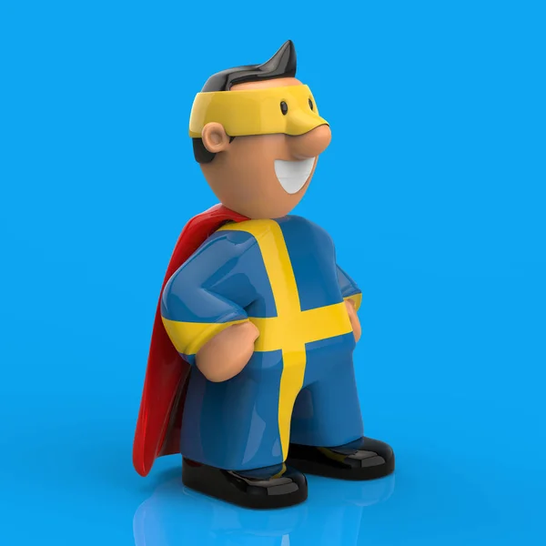 Švédský Koncept Superhrdiny Ilustrace — Stock fotografie