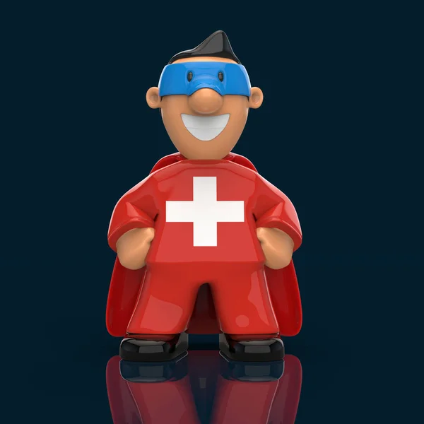 Switzerland Superhero Concept Illustrazione — Foto Stock