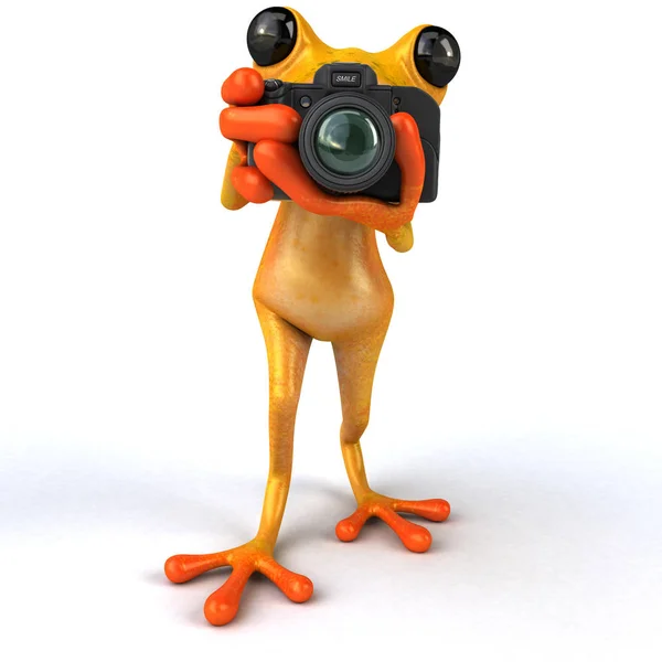カメラでカエルを楽しむ 3Dイラスト — ストック写真