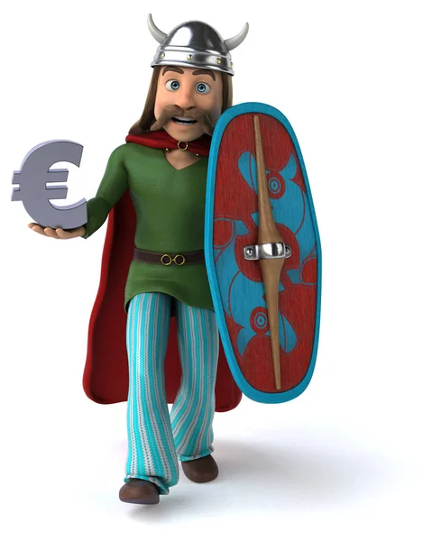 Tegneseriefigur Med Euro Illustrasjon – stockfoto