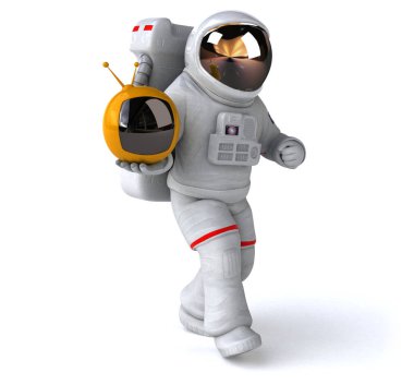 Tv - 3d çizim ile eğlenceli çizgi film karakteri