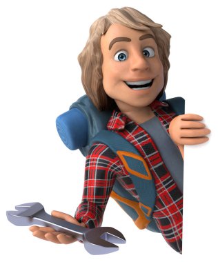 Eğlenceli çizgi film karakteri ile - 3d çizim aracı