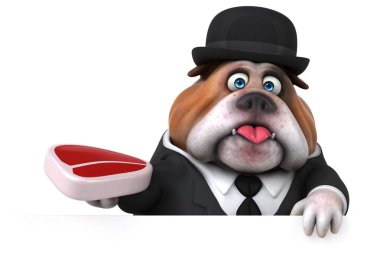 Etli eğlenceli bulldog - 3D Illustration