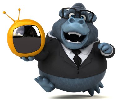 Tv - 3d çizim ile eğlenceli goril