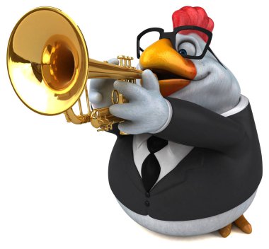 Eğlenceli tavuk oyunu - 3D İllüstrasyon