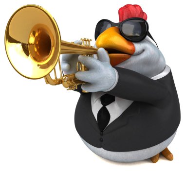 Eğlenceli tavuk oyunu - 3D İllüstrasyon