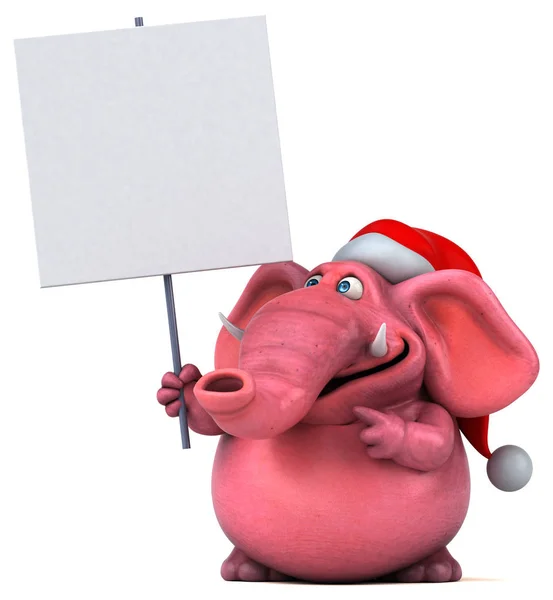 Elefante Rosa Santa Claus Ilustración —  Fotos de Stock