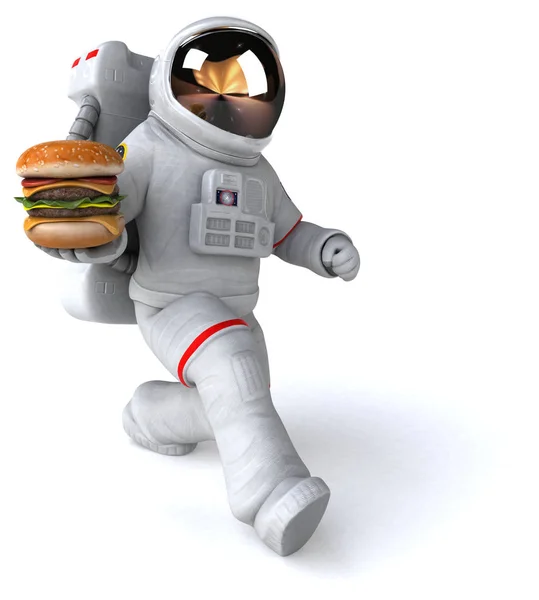 Szórakoztató Rajzfilmfigura Hamburger Illusztráció — Stock Fotó
