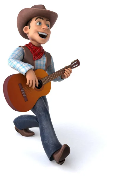 Fun Cartoon Character Guitar Illustration — Stock Photo, Image