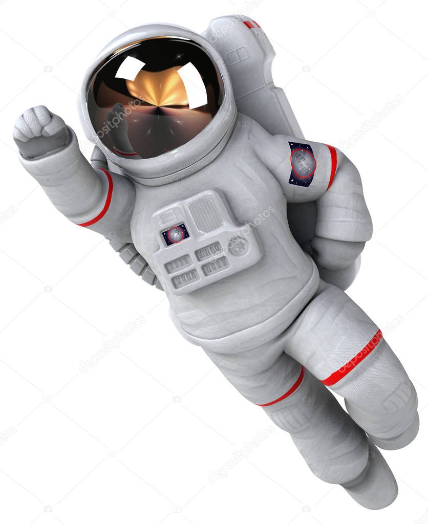 Fun astronaut  character - 3D Illustration