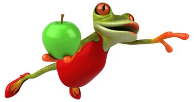 Apple - 3d çizim ile eğlenceli çizgi film karakteri