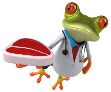 Etli eğlenceli kurbağa - 3D İllüstrasyon