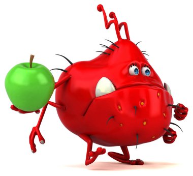 Apple - 3d çizim ile eğlenceli çizgi film karakteri