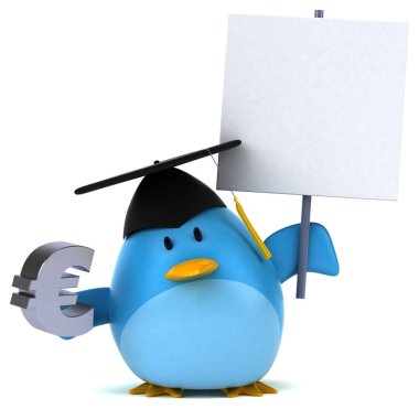 Avro ile mavi kuş - 3d Görüntü