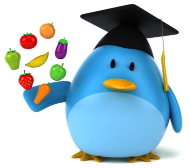 Meyve ve sebze - 3d çizim ile eğlenceli çizgi film karakteri