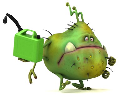 eğlenceli çizgi film karakteri ile petrol - 3d çizim