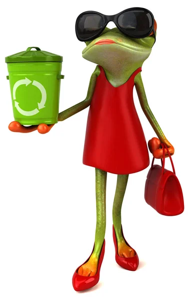 Fun Cartoon Character Bin Illustration — Stock Photo, Image