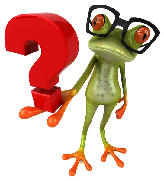 Fun Cartoon Character Question Illustration — Stock Photo, Image