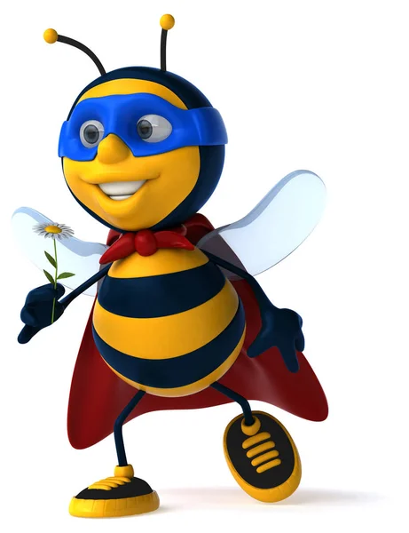 楽しい蜂のキャラクター 3Dイラスト — ストック写真