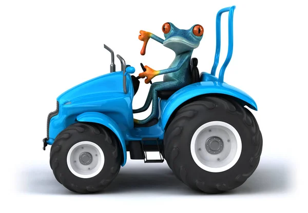 Fun Cartoon Character Tractor Illustration — Stock Photo, Image