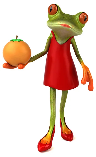 Fun Cartoon Character Orange Illustration — Stock Photo, Image