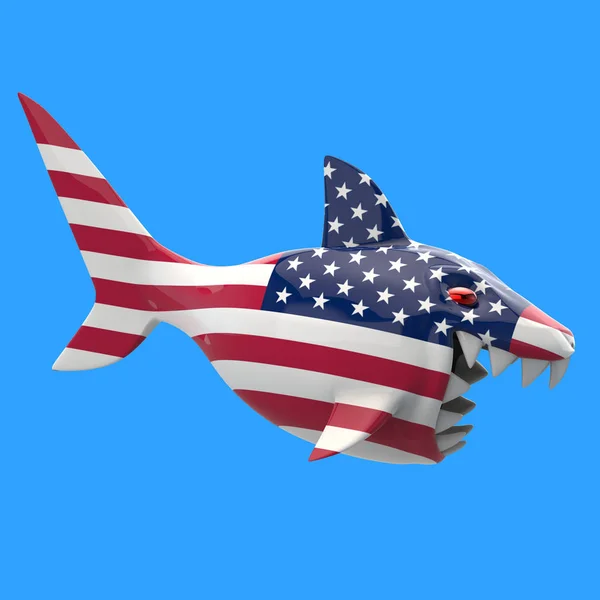 Usa Shark Concept Illustration — Stock Photo, Image