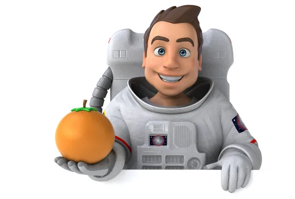 Spaß Astronaut Mit Orange Illustration — Stockfoto
