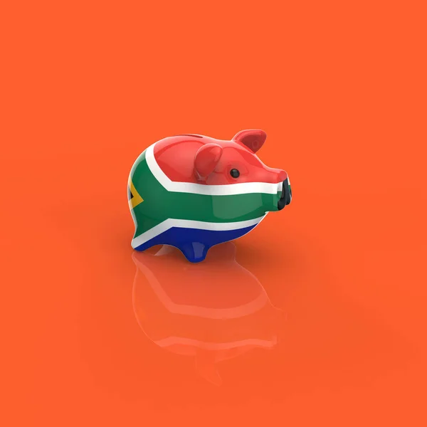 South Africa Piggy Bank Illustration — Stock Photo, Image