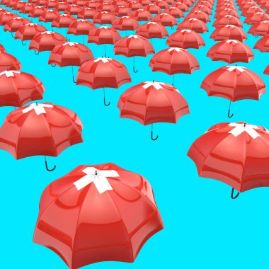 Şemsiye kavramı-3D Illustration