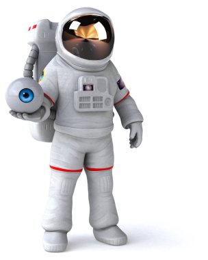 komik çizgi film karakteri ile göz - 3d çizim