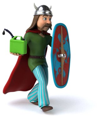 Komik çizgi film karakteri ile petrol - 3d çizim