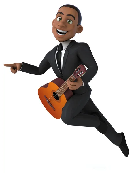 Fun Cartoon Character Guitar Illustration — Stock Photo, Image