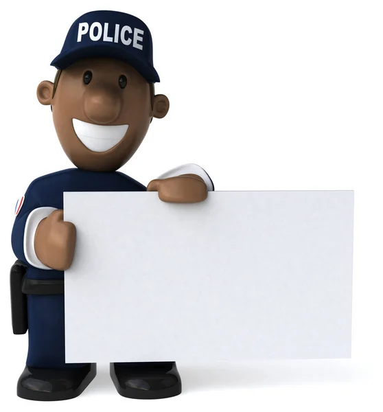 Personagem Desenho Animado Policial Divertido Ilustração — Fotografia de Stock