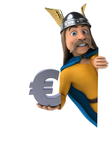 Karakter Kartun Lucu Dengan Euro Illustration — Stok Foto