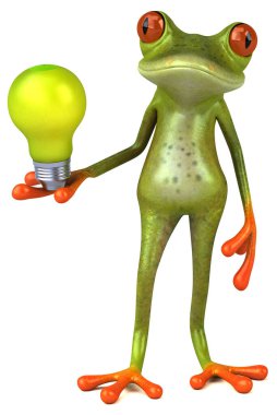 Lamba ile Komik çizgi film karakteri - 3d İllüstrasyon