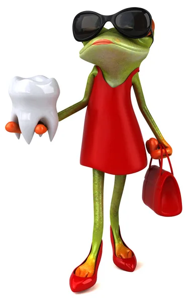 Funny Cartoon Character Tooth Illustration — Stock Photo, Image