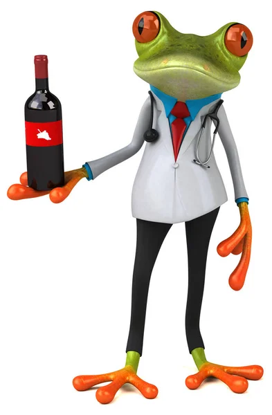 Fun Cartoon Character Wine Illustration — Stock Photo, Image