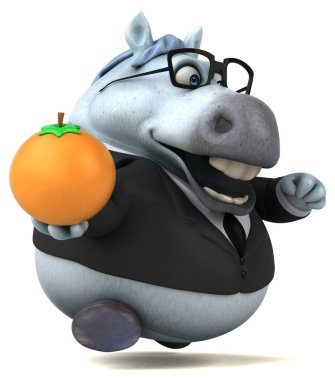 Komik çizgi film karakteri turuncu - 3d çizim ile