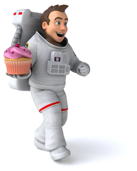 Lustige Cartoon Figur Mit Kuchen Illustration — Stockfoto