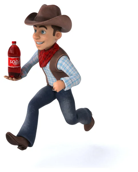 Lustige Cartoon Figur Mit Soda Illustration — Stockfoto