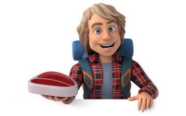 komik karikatür karakter etli - 3d çizim