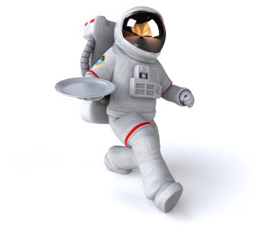 komik çizgi film karakteri ile plaka - 3d çizim