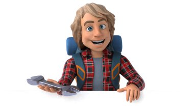 Komik çizgi film karakteri ile - 3d çizim aracı