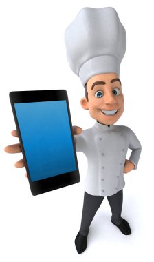 eğlenceli çizgi film karakteri ile smartphone - 3d çizim