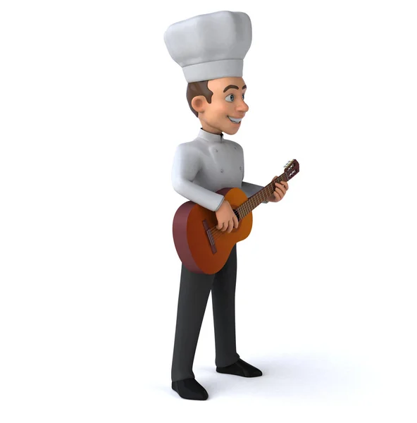 Lustige Cartoon Figur Mit Gitarre Illustration — Stockfoto