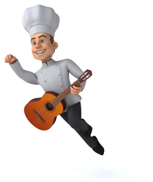Funny Cartoon Character Guitar Illustration — Stock Photo, Image