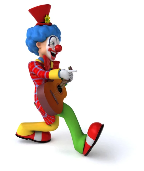 Clown Amusant Avec Guitare Illustration — Photo
